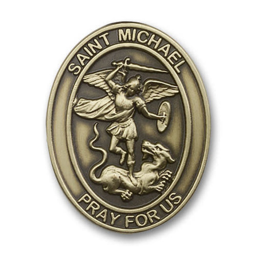 Bliss St. Michael the Archangel Visor Clip, Antique Gold Bliss St. Michael the Archangel Visor Clip, Antique Gold