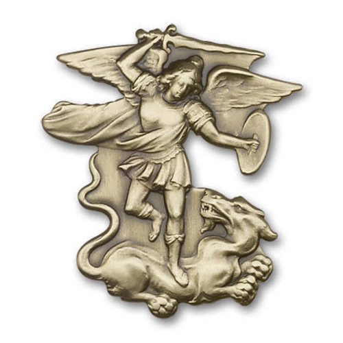 Bliss St. Michael the Archangel Visor Clip, Antique Gold Bliss St. Michael the Archangel Visor Clip, Antique Gold