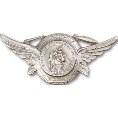 Bliss St. Christopher Visor Clip, Antique Silver Bliss St. Christopher Visor Clip, Antique Silver