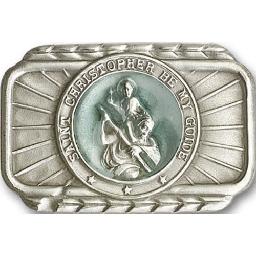 Bliss St. Christopher Visor Clip, Antique Silver Bliss St. Christopher Visor Clip, Antique Silver