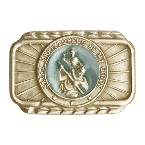 Bliss St. Christopher Visor Clip, Antique Gold Bliss St. Christopher Visor Clip, Antique Gold
