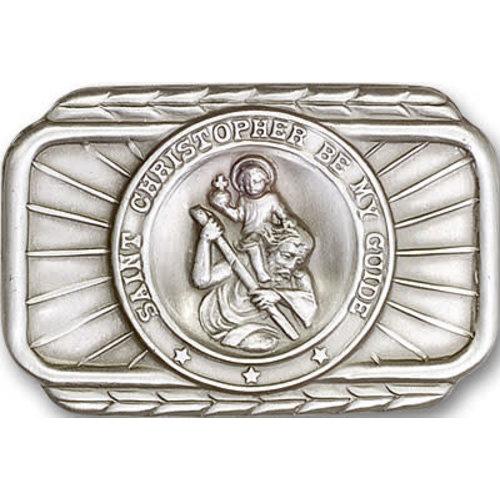 Bliss St. Christopher Visor Clip, Antique Silver Bliss St. Christopher Visor Clip, Antique Silver