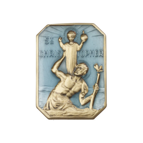 Bliss St. Christopher Visor Clip, Antique Gold Bliss St. Christopher Visor Clip, Antique Gold