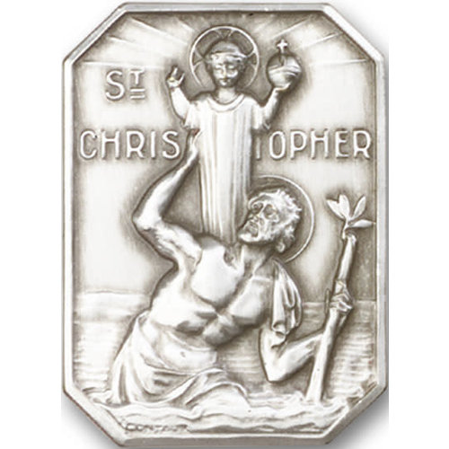 Bliss St. Christopher Visor Clip, Antique Silver Bliss St. Christopher Visor Clip, Antique Silver