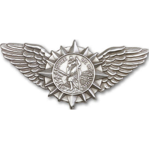 Bliss St. Christopher / Wings Visor Clip, Antique Silver Bliss St. Christopher / Wings Visor Clip, Antique Silver