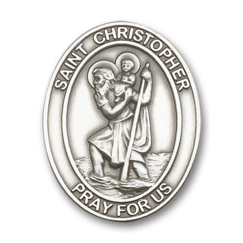 Bliss St. Christopher Visor Clip, Antique Silver Bliss St. Christopher Visor Clip, Antique Silver