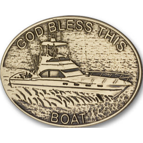 Bliss God Bless This Boat Visor Clip, Antique Gold Bliss God Bless This Boat Visor Clip, Antique Gold