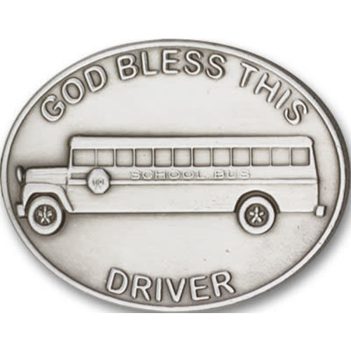 Bliss God Bless This Bus Driver Visor Clip, Antique Silver Bliss God Bless This Bus Driver Visor Clip, Antique Silver