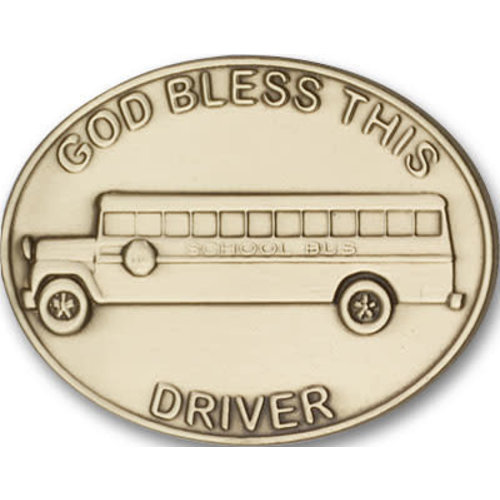 Bliss God Bless This Bus Driver Visor Clip, Antique Gold Bliss God Bless This Bus Driver Visor Clip, Antique Gold