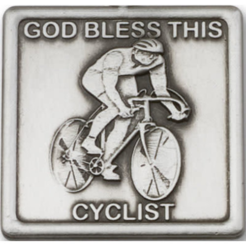 Bliss God Bless This Cyclist Visor Clip, Antique Silver Bliss God Bless This Cyclist Visor Clip, Antique Silver