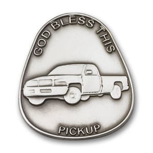 Bliss God Bless This Pickup Visor Clip, Antique Silver