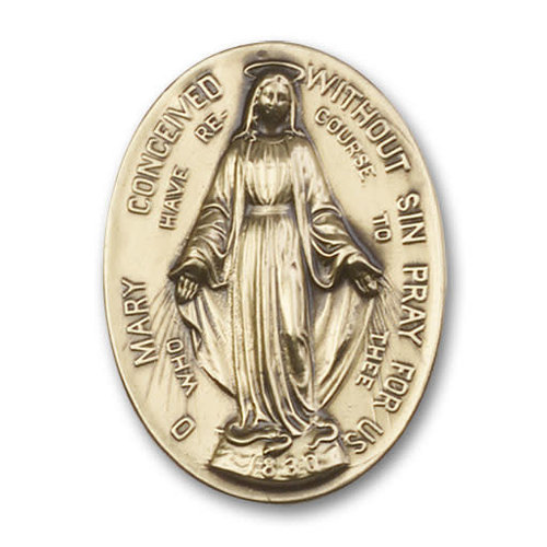 Bliss Immaculate Conception Visor Clip, Antique Gold Bliss Immaculate Conception Visor Clip, Antique Gold