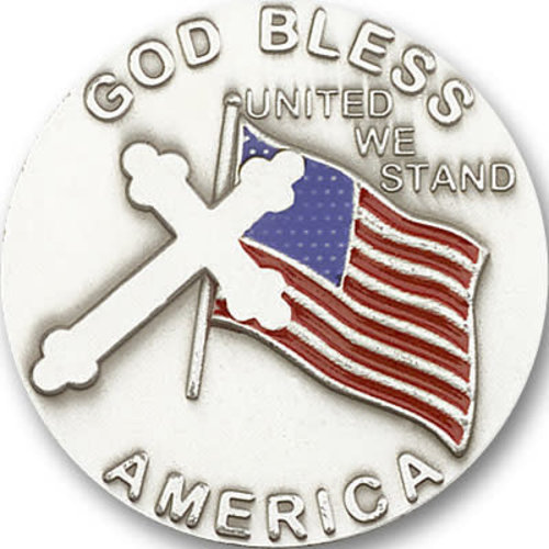 Bliss God Bless America Visor Clip, Antique Silver Bliss God Bless America Visor Clip, Antique Silver