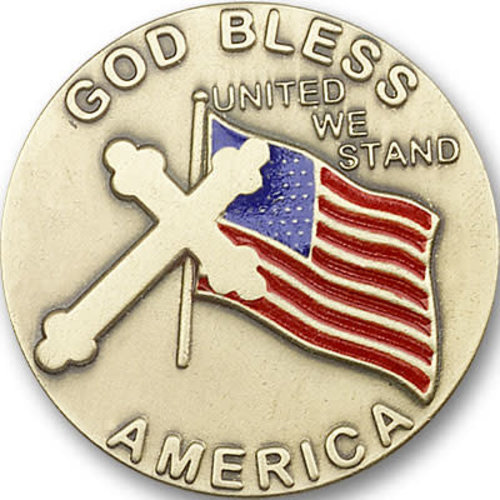 Bliss God Bless America Visor Clip, Antique Gold Bliss God Bless America Visor Clip, Antique Gold