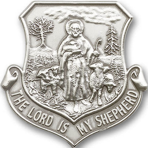 Bliss Lord Is My Shepherd Visor Clip, Antique Silver