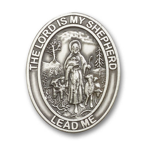 Bliss Lord Is My Shepherd Visor Clip, Antique Silver Bliss Lord Is My Shepherd Visor Clip, Antique Silver