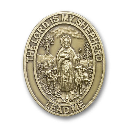Bliss Lord Is My Shepherd Visor Clip, Antique Gold