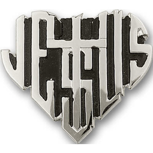Bliss Jesus / Heart Visor Clip, Antique Silver Bliss Jesus / Heart Visor Clip, Antique Silver