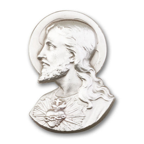 Bliss Sacred Heart Visor Clip, Antique Silver Bliss Sacred Heart Visor Clip, Antique Silver