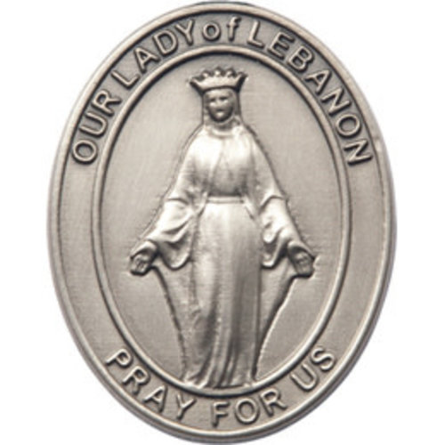Bliss Our Lady of Lebanon Visor Clip, Silver Oxide Bliss Our Lady of Lebanon Visor Clip, Silver Oxide