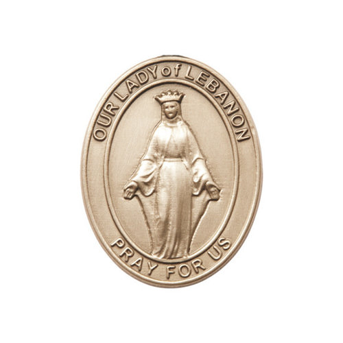 Bliss Our Lady of Lebanon Visor Clip, Gold Oxide Bliss Our Lady of Lebanon Visor Clip, Gold Oxide