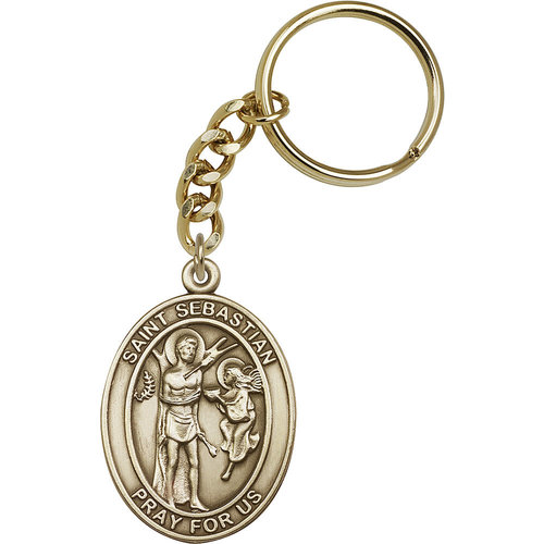 Bliss St. Sebastian Keychain, Antique Gold Bliss St. Sebastian Keychain, Antique Gold