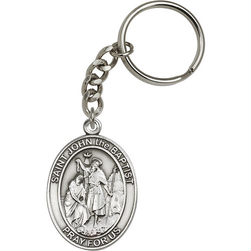 Bliss St. John the Baptist Keychain, Antique Silver Bliss St. John the Baptist Keychain, Antique Silver