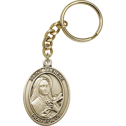 Bliss St. Therese of Lisieux Keychain, Gold Oxide Bliss St. Therese of Lisieux Keychain, Gold Oxide