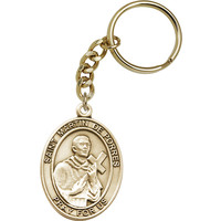St. Martin de Porres Keychain, Gold Oxide