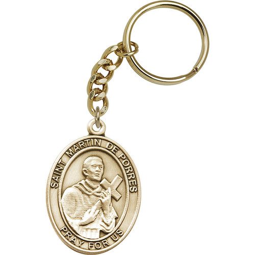 Bliss St. Martin de Porres Keychain, Gold Oxide