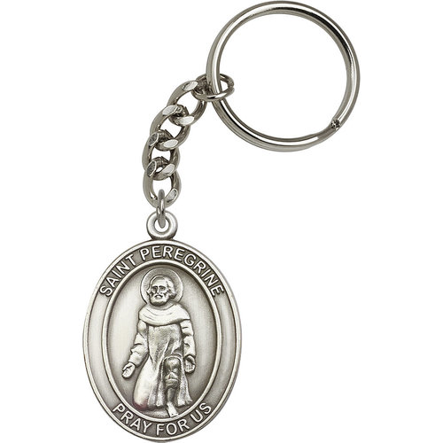 Bliss St. Peregrine Keychain, Antique Silver Bliss St. Peregrine Keychain, Antique Silver