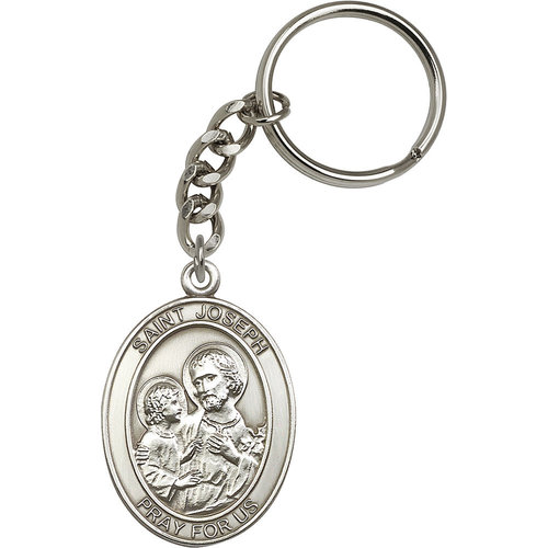Bliss St. Joseph Keychain, Antique Silver Bliss St. Joseph Keychain, Antique Silver