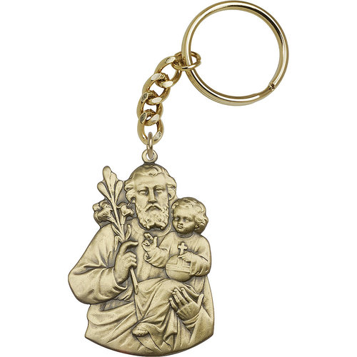 Bliss St. Joseph Keychain, Antique Gold Bliss St. Joseph Keychain, Antique Gold