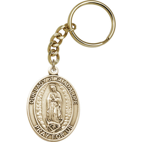 Bliss Our Lady of Guadalupe Keychain, Gold Oxide Bliss Our Lady of Guadalupe Keychain, Gold Oxide