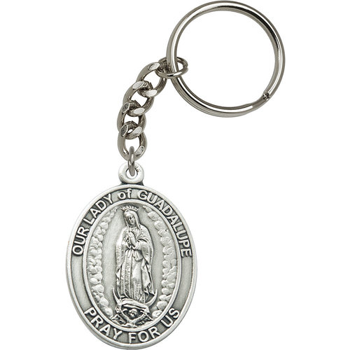 Bliss Our Lady of Guadalupe Keychain, Silver Oxide Bliss Our Lady of Guadalupe Keychain, Silver Oxide