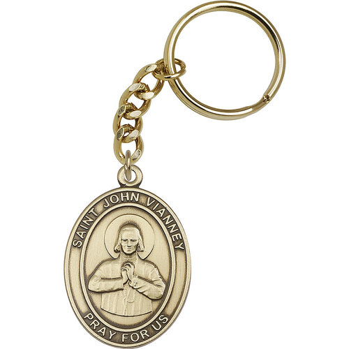 Bliss St. John Vianney Keychain, Gold Oxide Bliss St. John Vianney Keychain, Gold Oxide