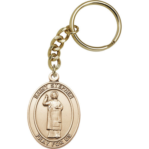 Bliss St. Stephen the Martyr Keychain, Gold Oxide