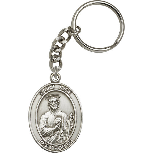 Bliss St. Jude Keychain, Antique Silver Bliss St. Jude Keychain, Antique Silver
