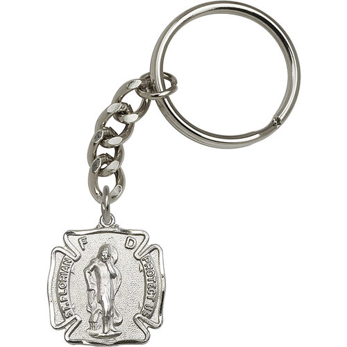 Bliss St. Florian Keychain, Antique Silver Bliss St. Florian Keychain, Antique Silver