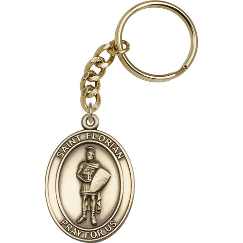 Bliss St. Florian Keychain, Antique Gold Bliss St. Florian Keychain, Antique Gold