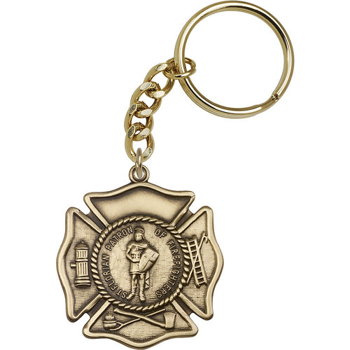 Bliss St. Florian Keychain, Antique Gold Bliss St. Florian Keychain, Antique Gold