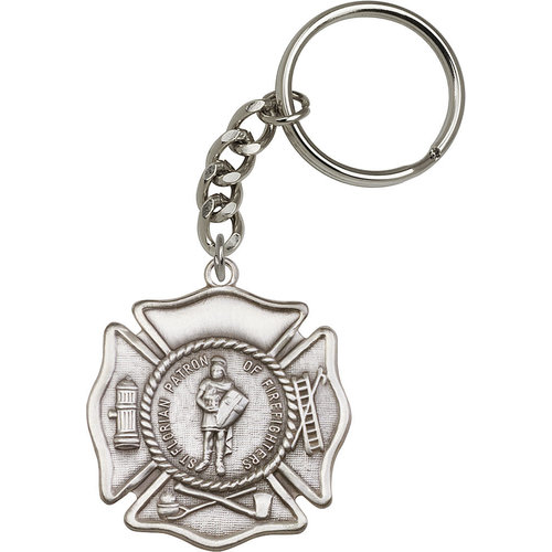 Bliss St. Florian Keychain, Antique Silver Bliss St. Florian Keychain, Antique Silver