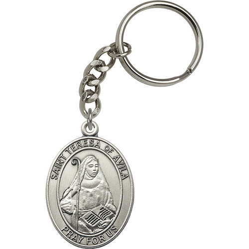 Bliss St. Teresa of Avila Keychain, Silver Oxide