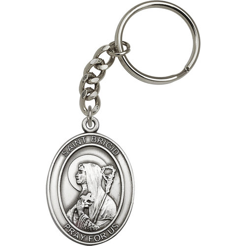 Bliss St. Brigid of Ireland Keychain, Antique Silver Bliss St. Brigid of Ireland Keychain, Antique Silver