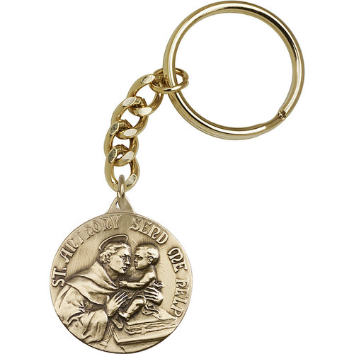Bliss St. Anthony Keychain, Antique Gold Bliss St. Anthony Keychain, Antique Gold
