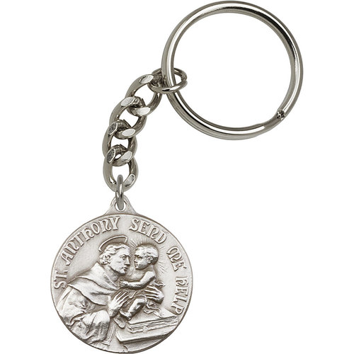 Bliss St. Anthony Keychain, Antique Silver Bliss St. Anthony Keychain, Antique Silver
