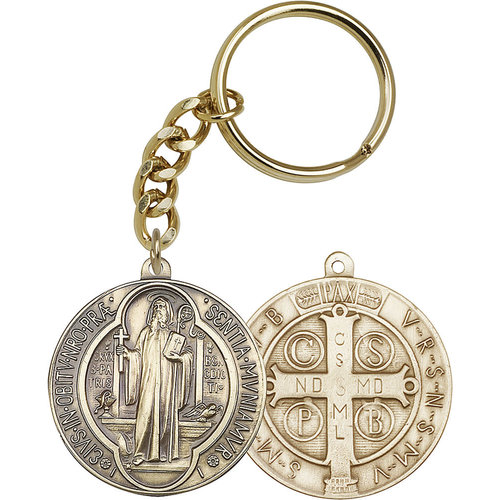 Bliss St. Benedict Keychain, Antique Gold Bliss St. Benedict Keychain, Antique Gold
