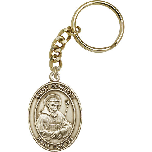 Bliss St. Benedict Keychain, Antique Gold Bliss St. Benedict Keychain, Antique Gold