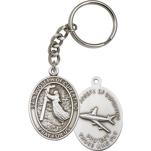 Bliss St. Joseph of Cupertino Keychain, Antique Silver