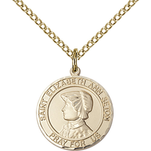 Bliss St. Elizabeth Ann Seton the Apostle Medal -Round, Large, 14kt Gold Bliss St. Elizabeth Ann Seton the Apostle Medal -Round, Large, 14kt Gold